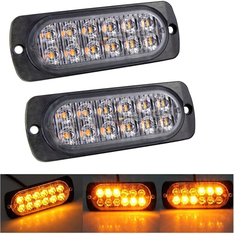 2 pcs 12 LED Amber Strobe — view 2