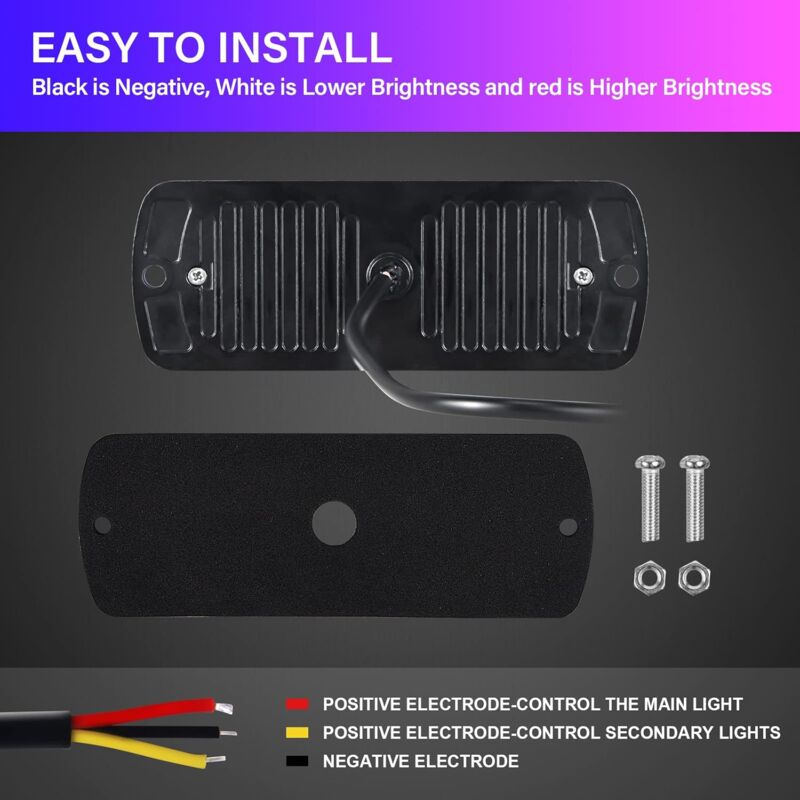2 pcs 12 LED Amber Strobe — view 5