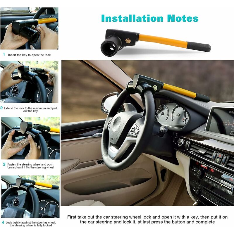 Retractable Car Steering Wheel Lock — view 4
