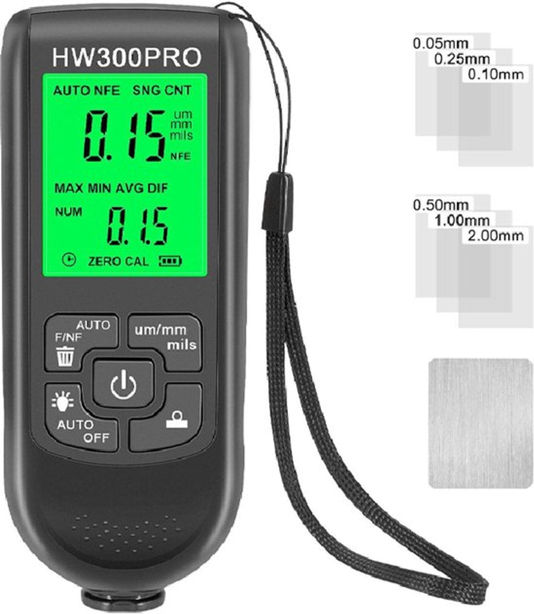 Digital car paint thickness gauge black — view 2