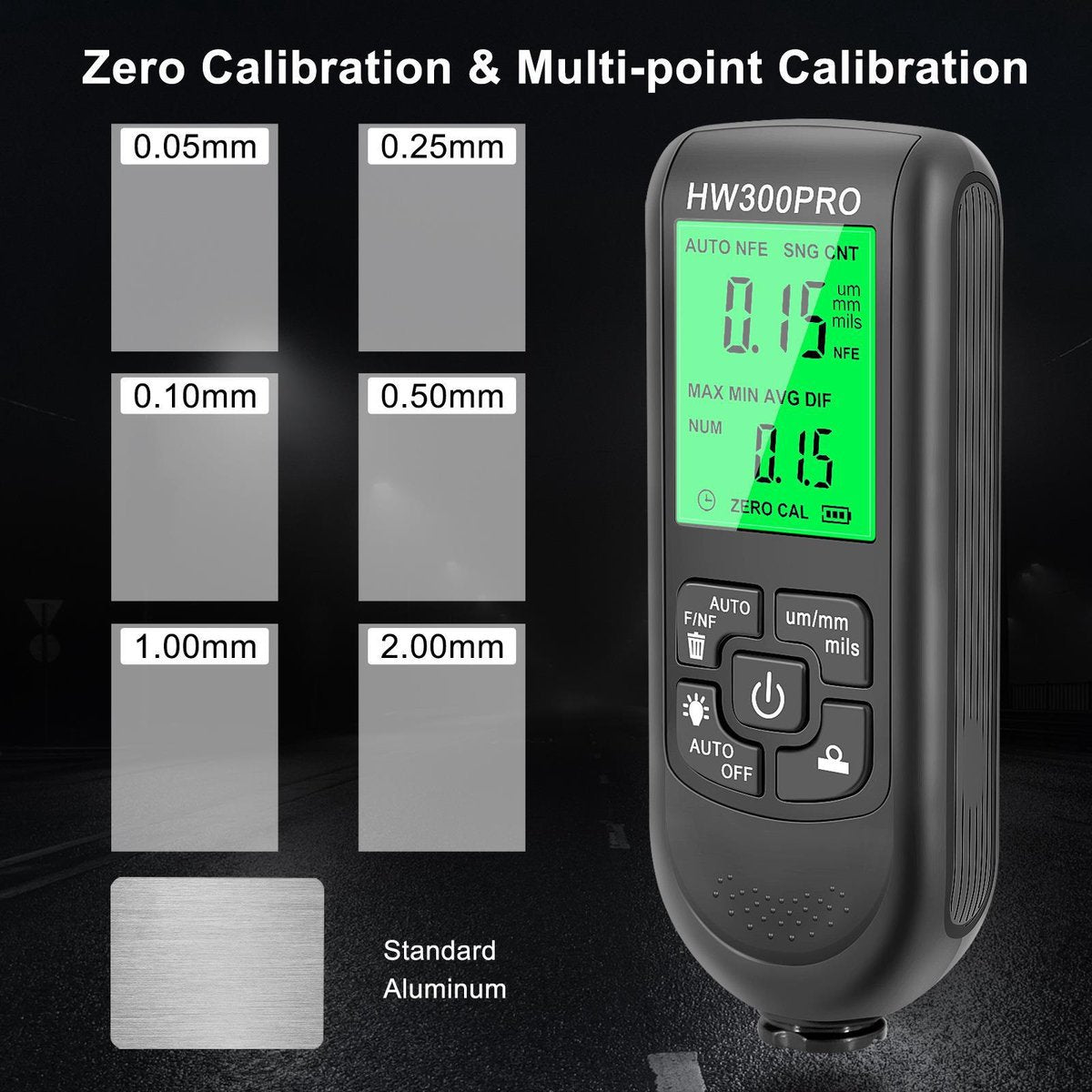 Digital car paint thickness gauge black — view 3