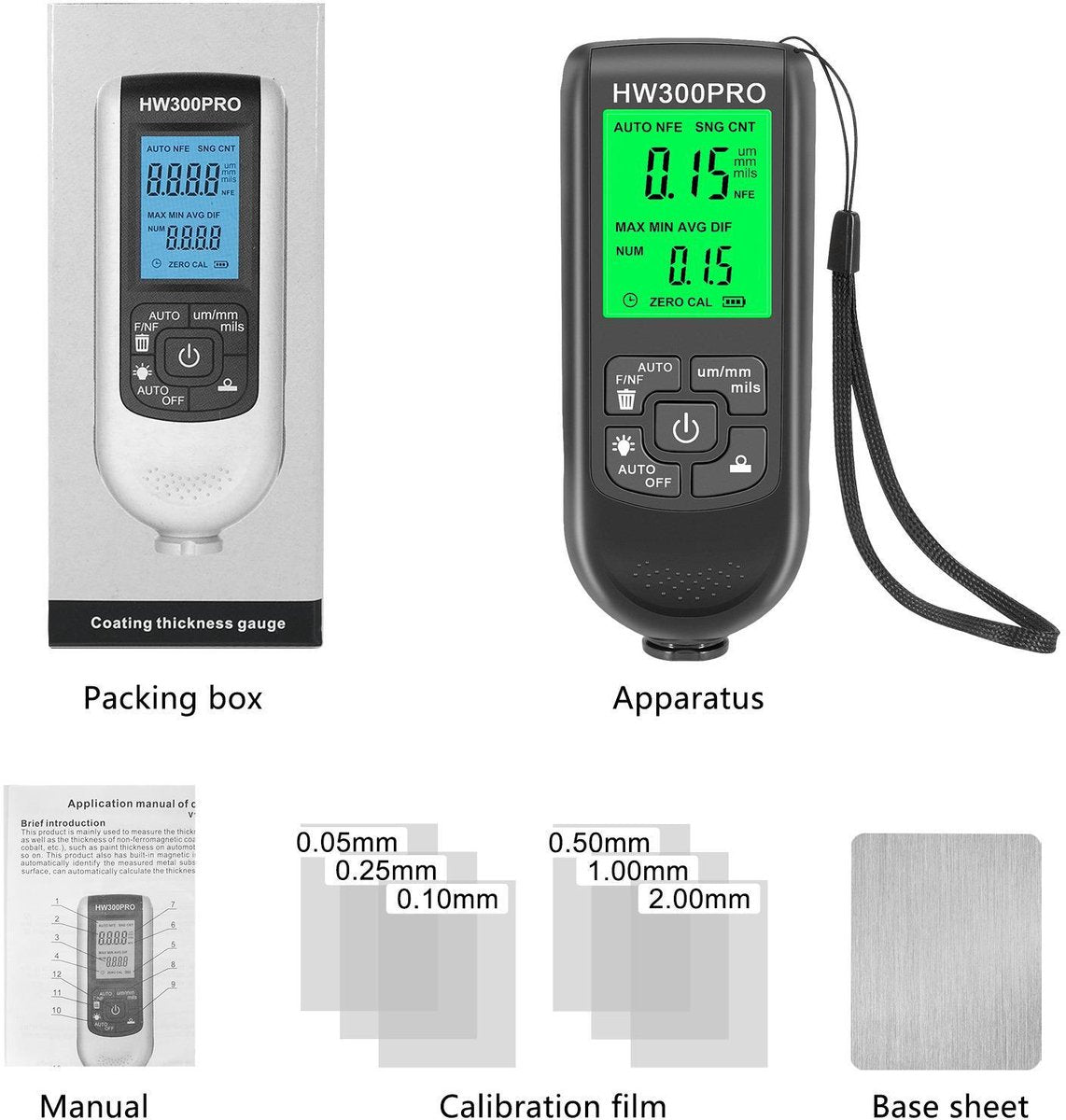 Digital car paint thickness gauge black — view 5