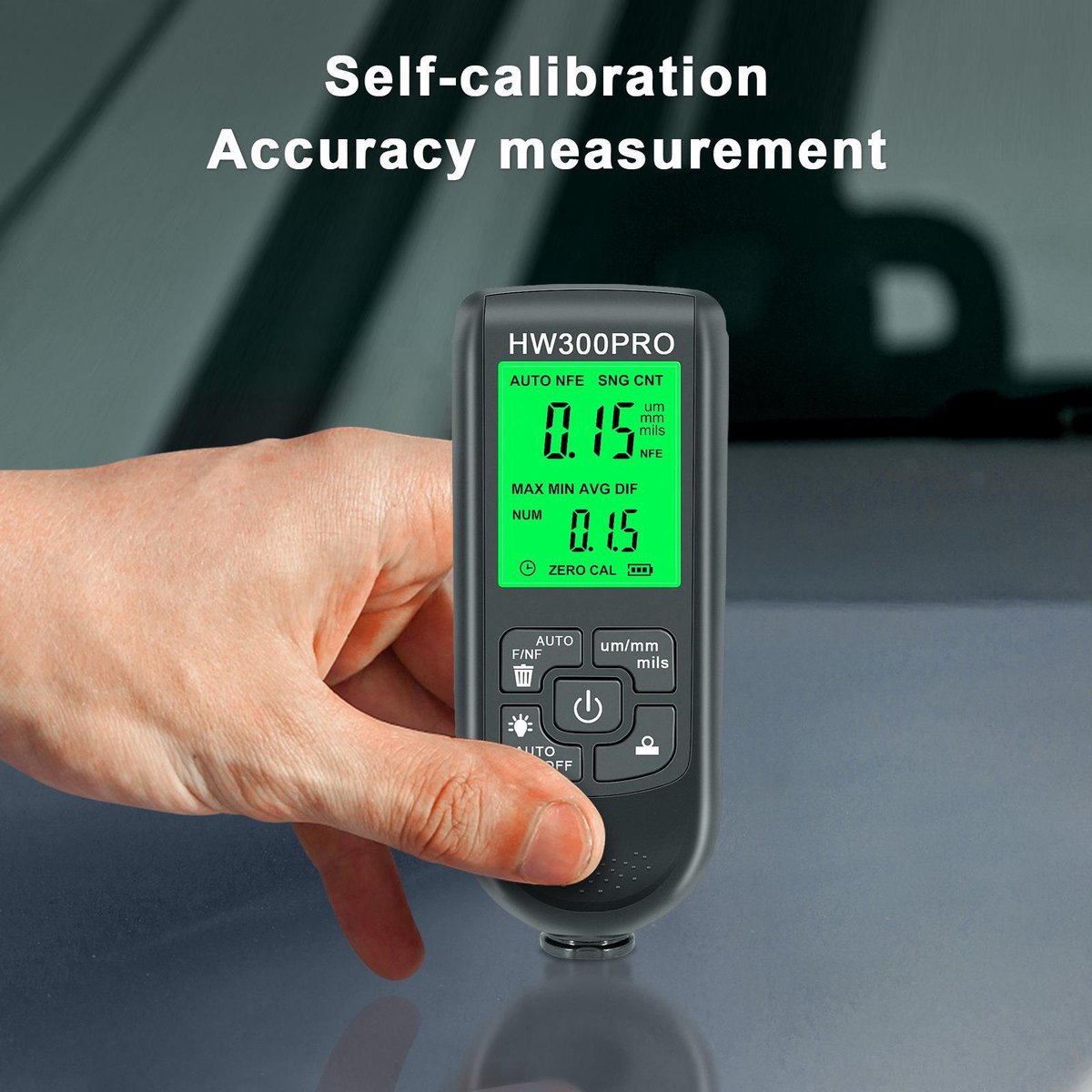 Digital car paint thickness gauge black — view 8