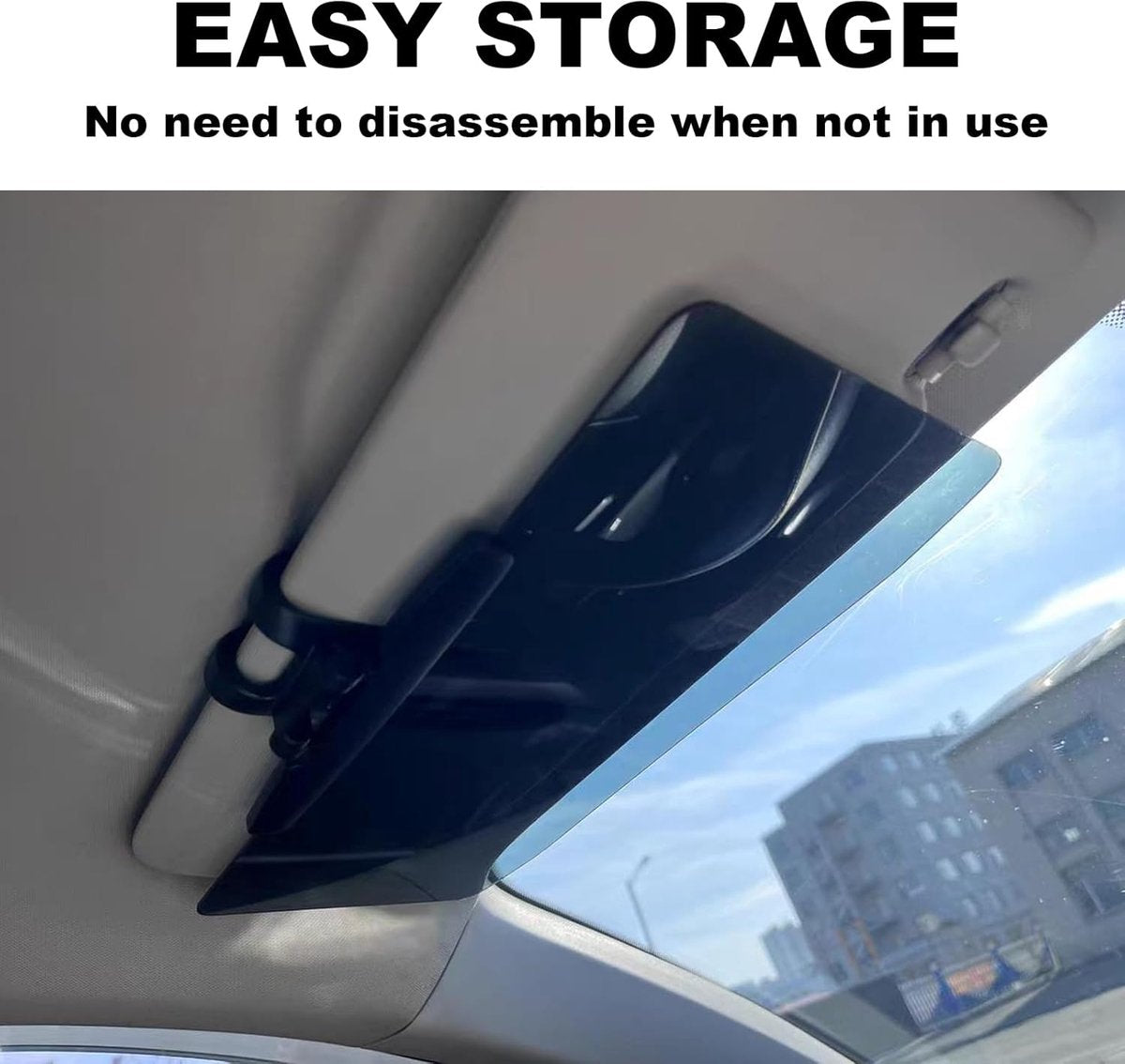Polarised car sun visor extension black — view 8