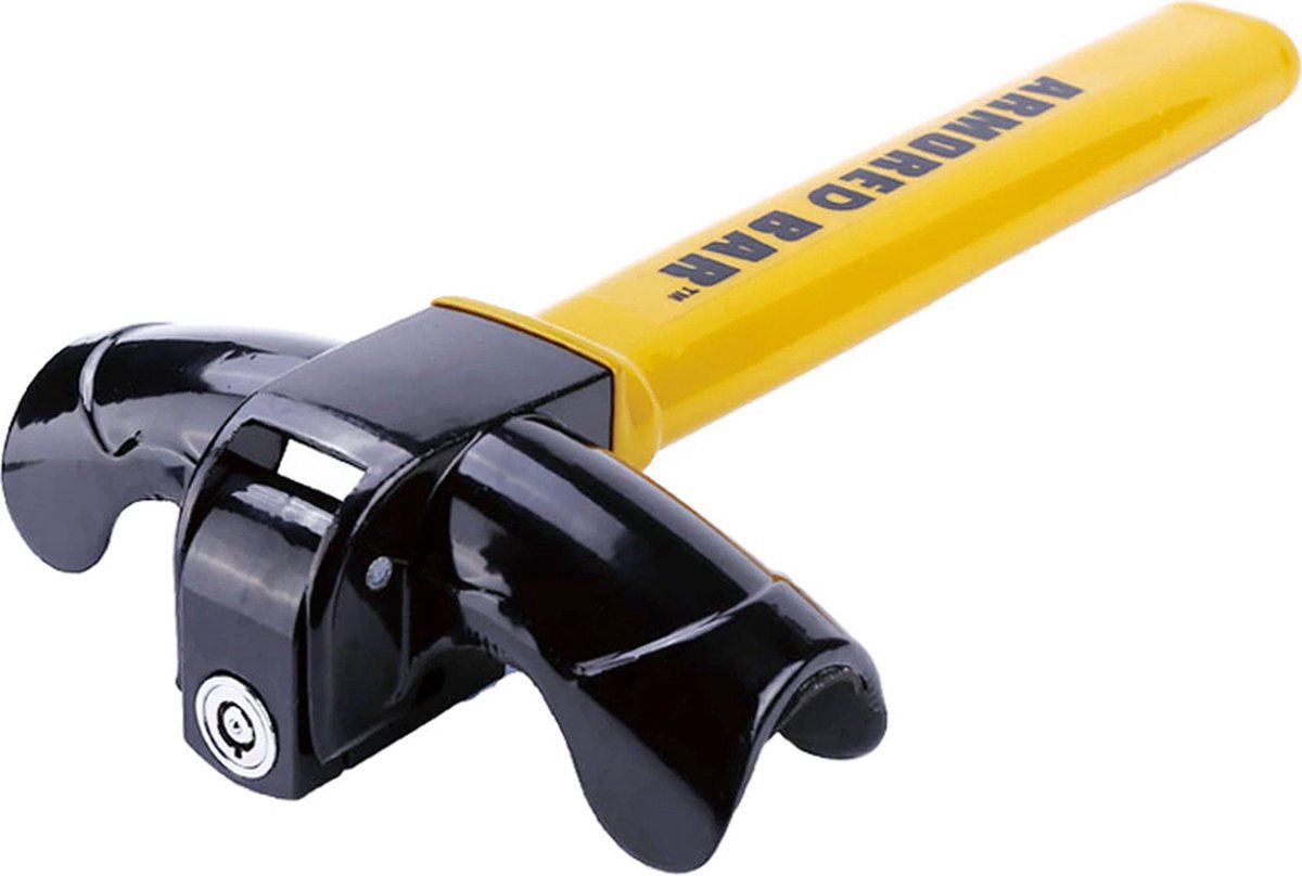 Anti-theft car steering wheel lock yellow — view 2