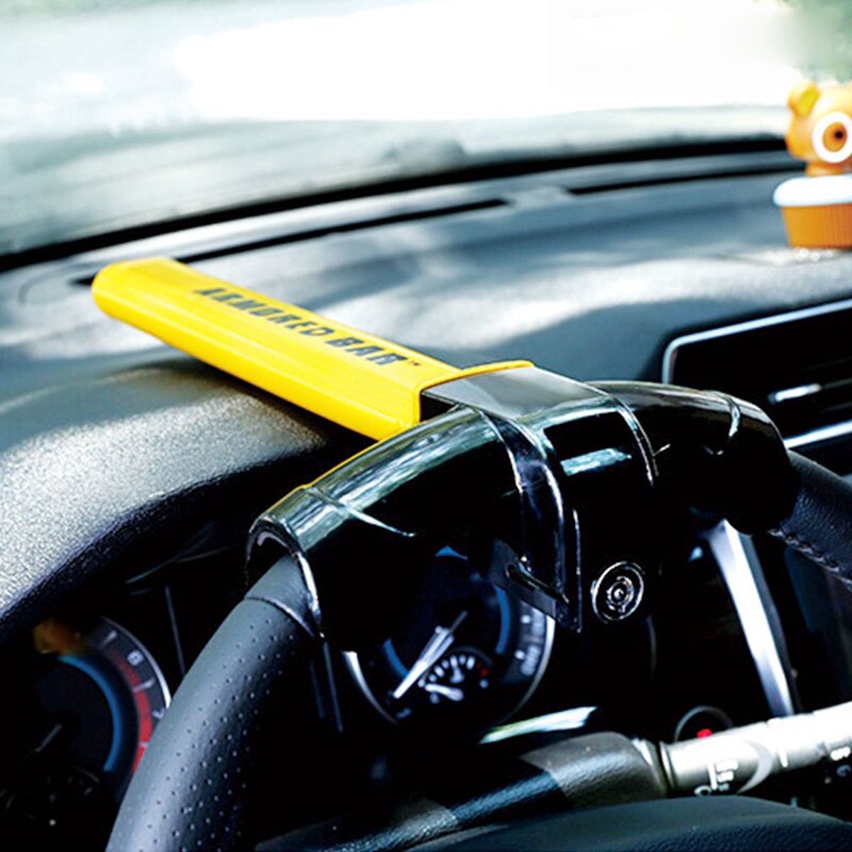 Anti-theft car steering wheel lock yellow — view 4
