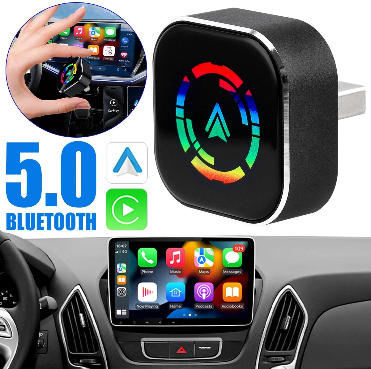 2-in-1 wireless USB car adapter CarPlay — view 6