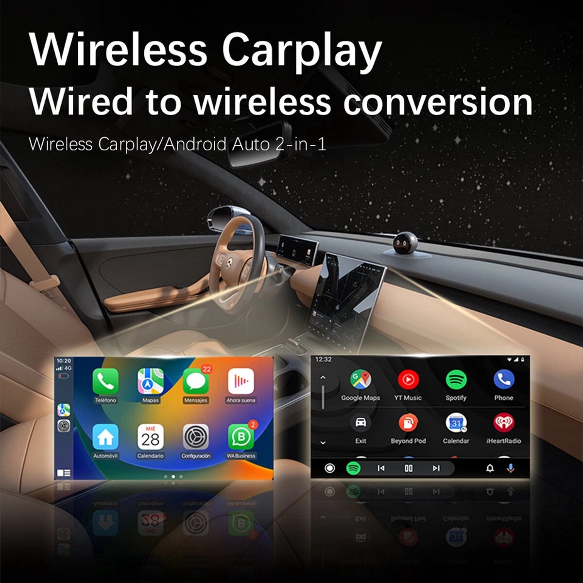 2-in-1 wireless USB car adapter CarPlay — view 7