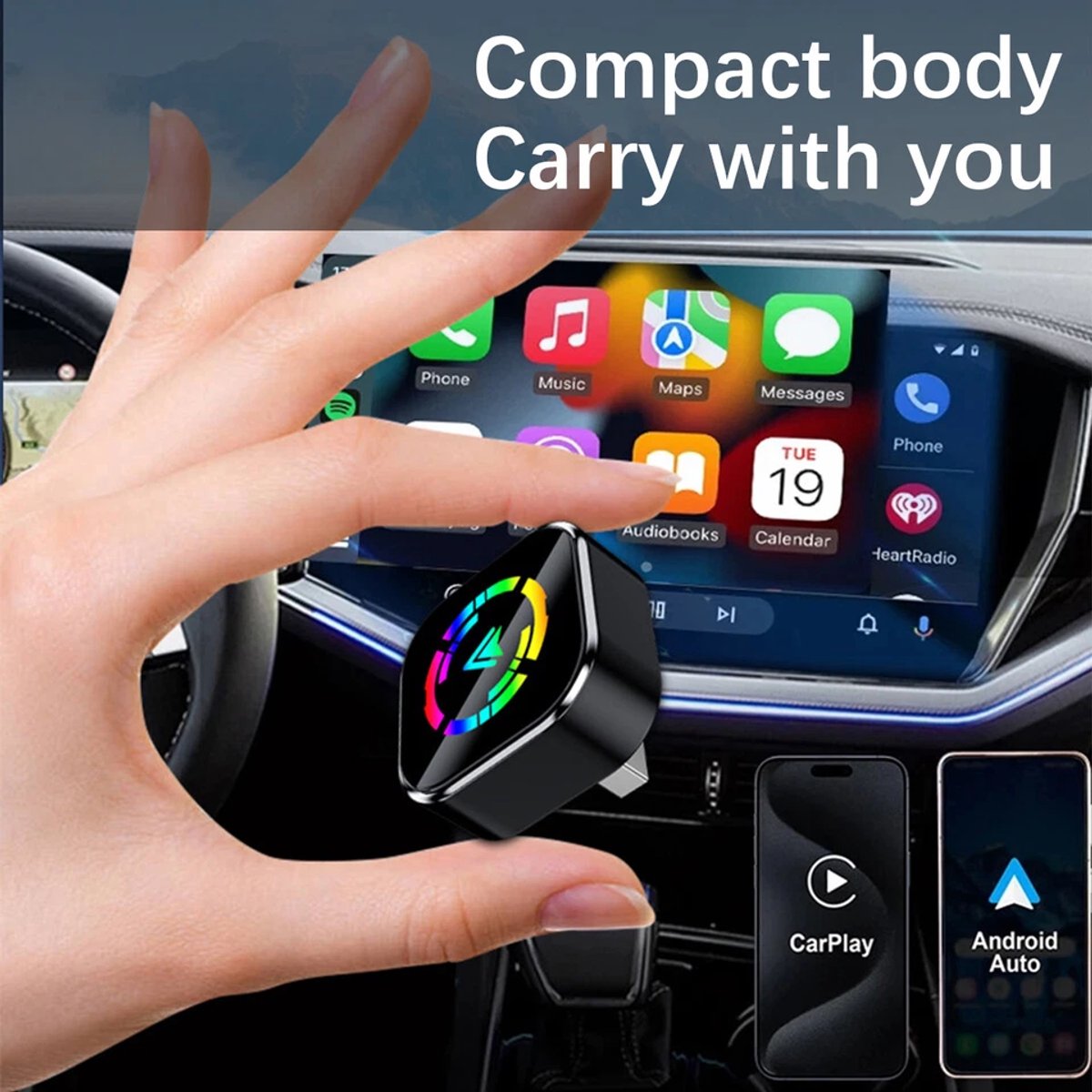2-in-1 wireless USB car adapter CarPlay — view 8