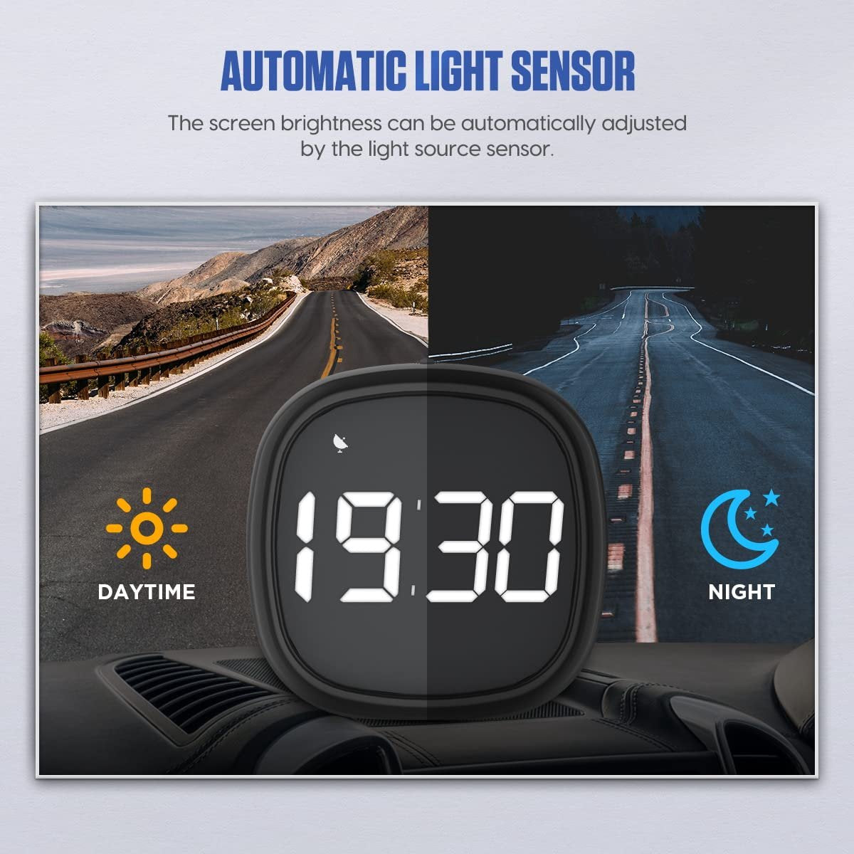 Digital GPS speedometer head-up display — view 3