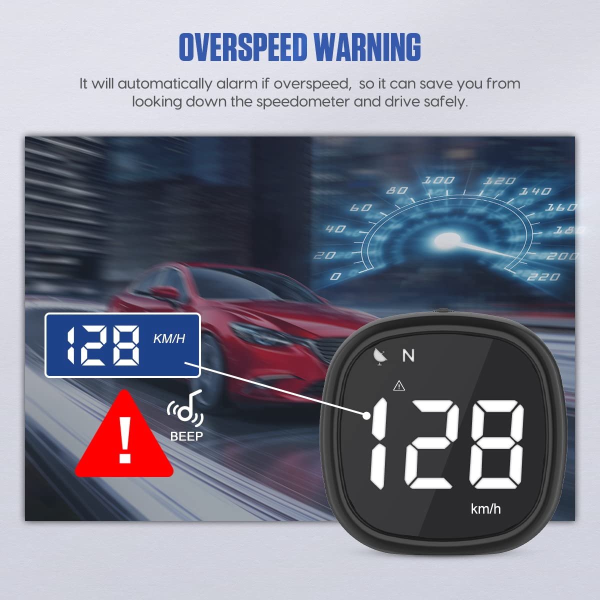 Digital GPS speedometer head-up display — view 6
