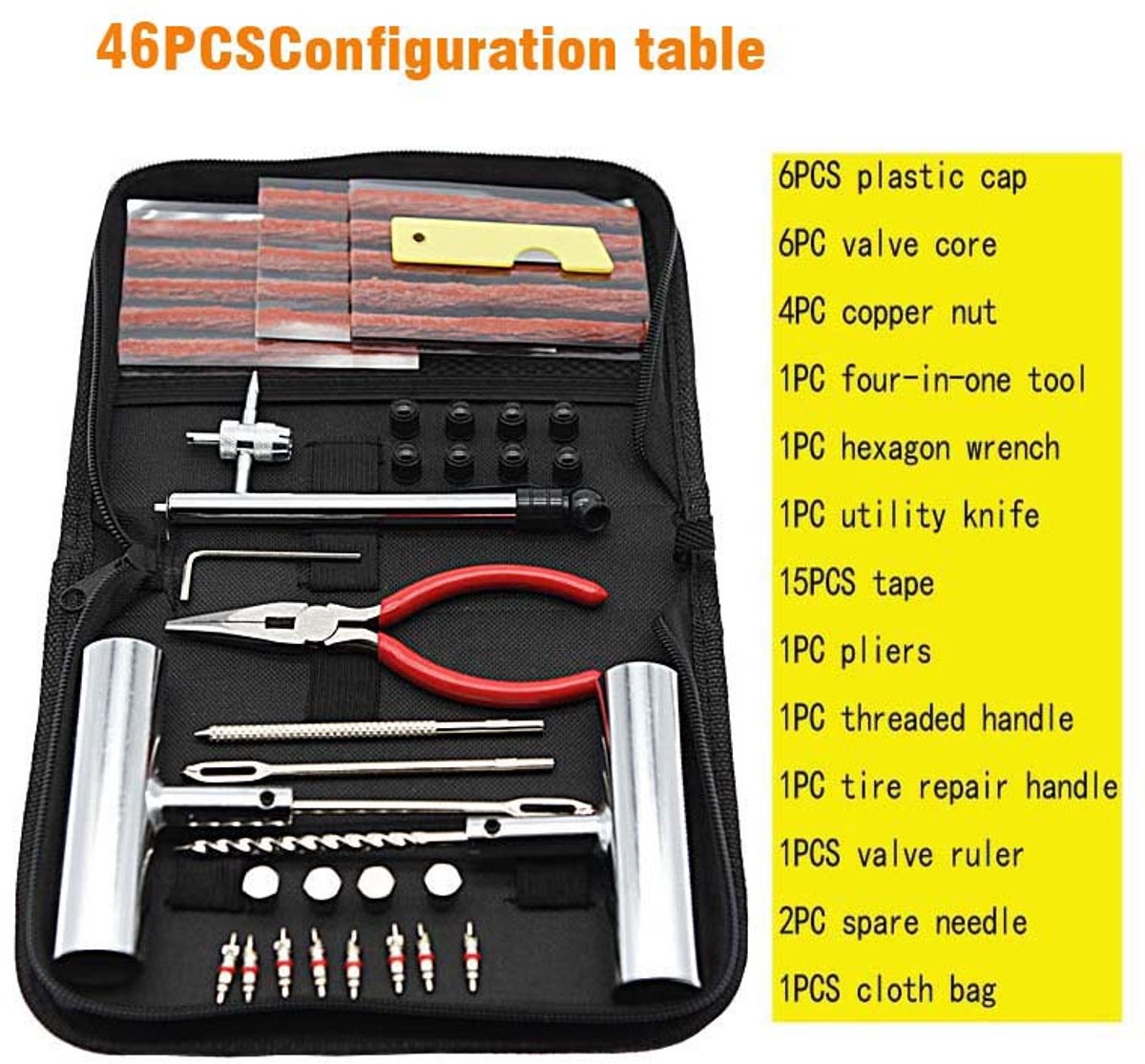 46 piece rim and tyre repair kit — view 3