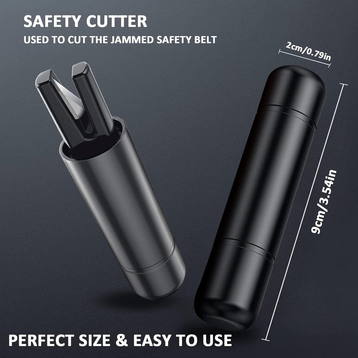 2-in-1 emergency car hammer black — view 6