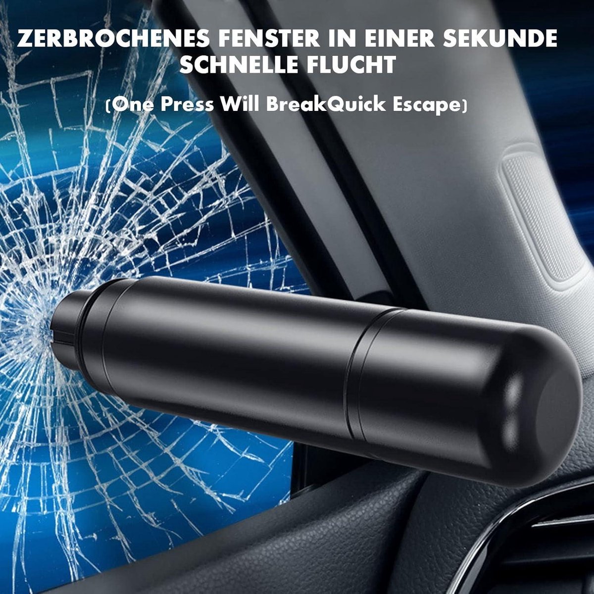 2-in-1 emergency car hammer black — view 8