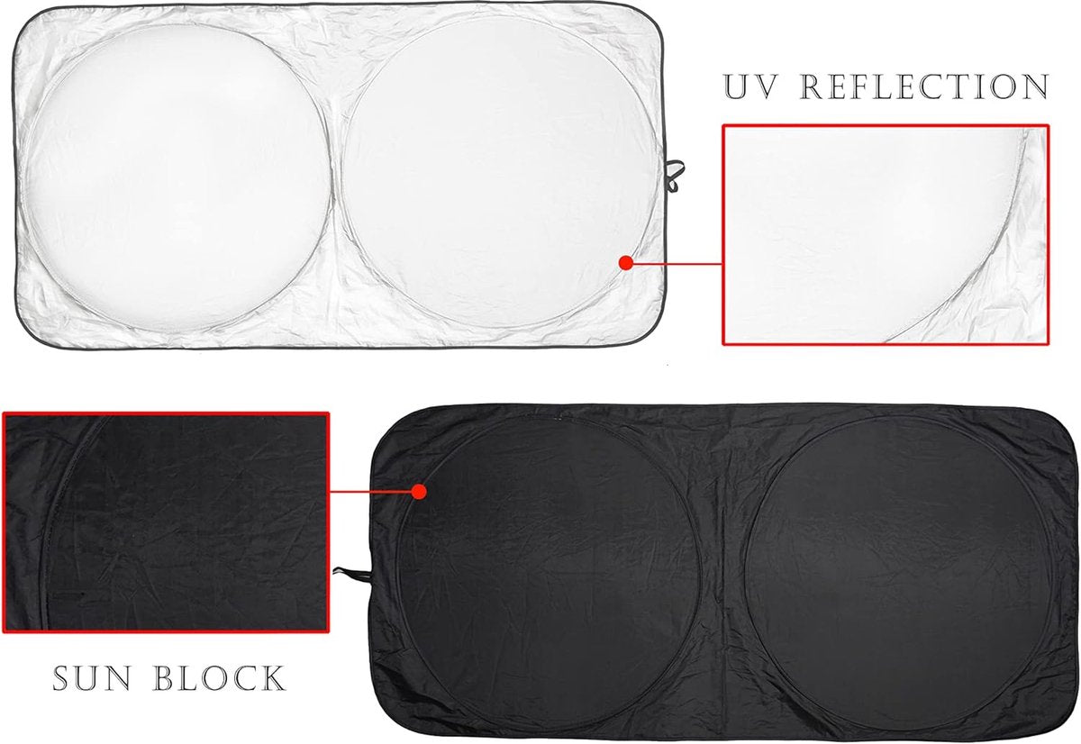 Universal car windshield sunshade 150x70cm — view 8