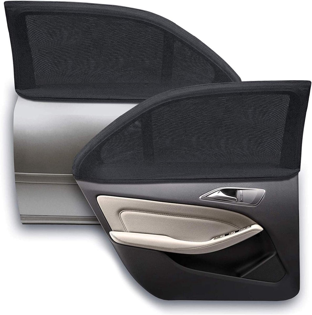 Car windshield sunshades set of 2 black — view 2