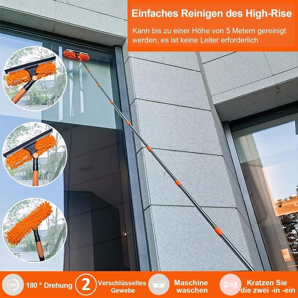 2-in-1 telescopic window squeegee 4.5m — view 3