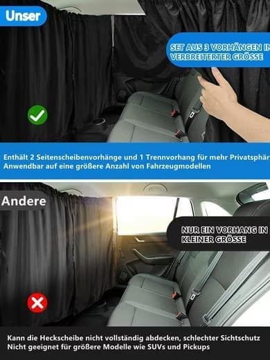 Car sunshade privacy curtain mosquito net 3 pack — view 4