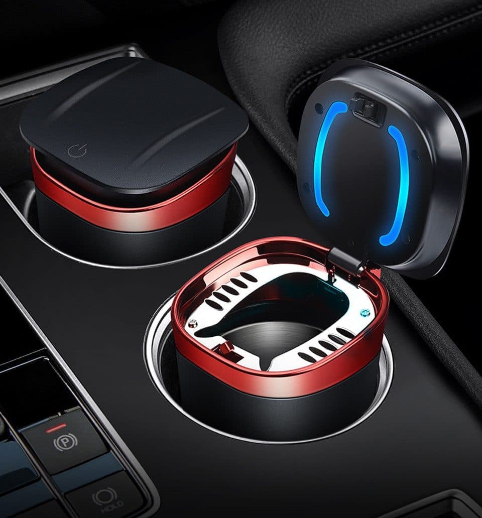 Portable LED car ashtray with lid — view 4