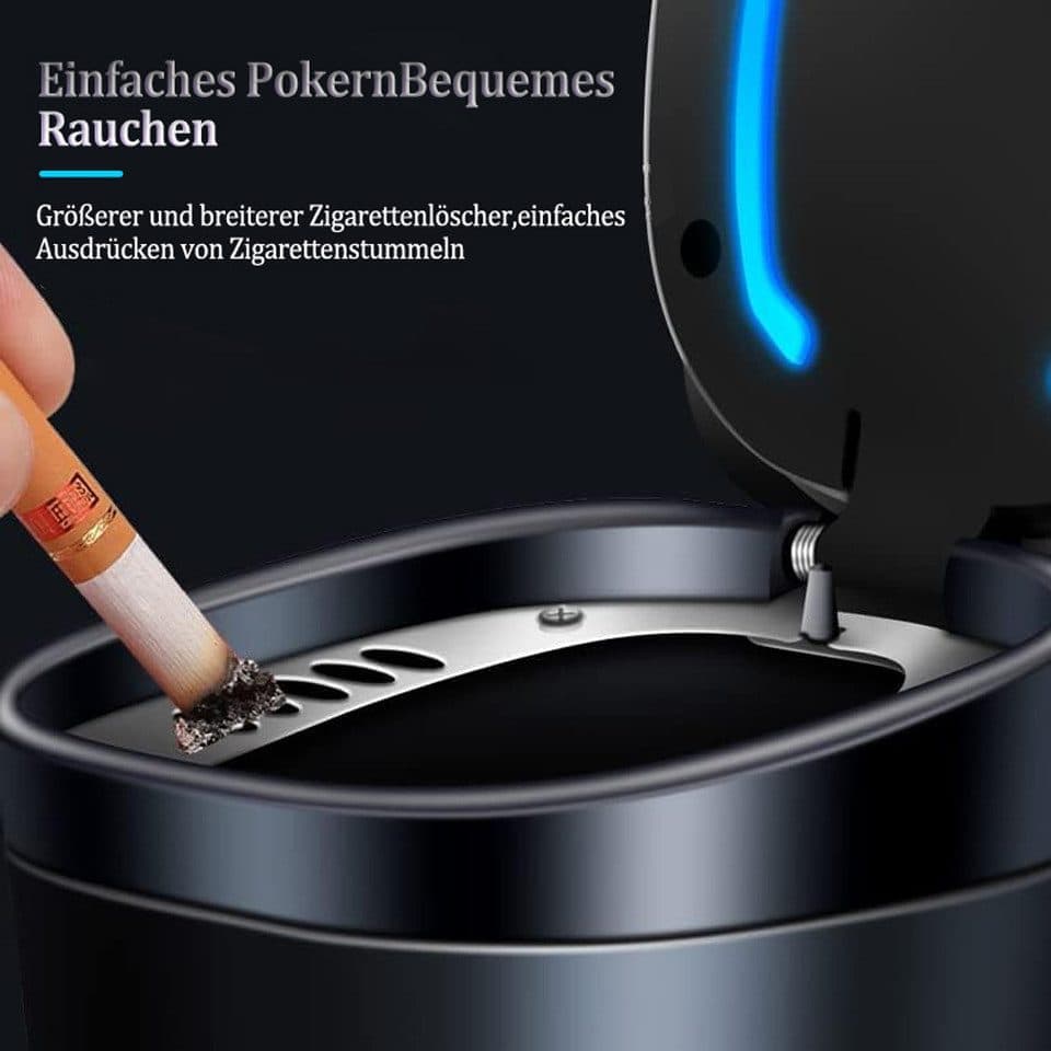 Portable LED car ashtray with lid — view 6