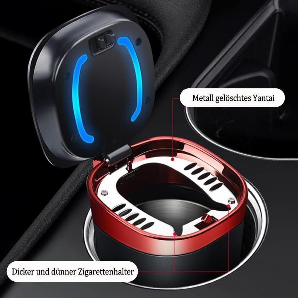 Portable LED car ashtray with lid — view 9
