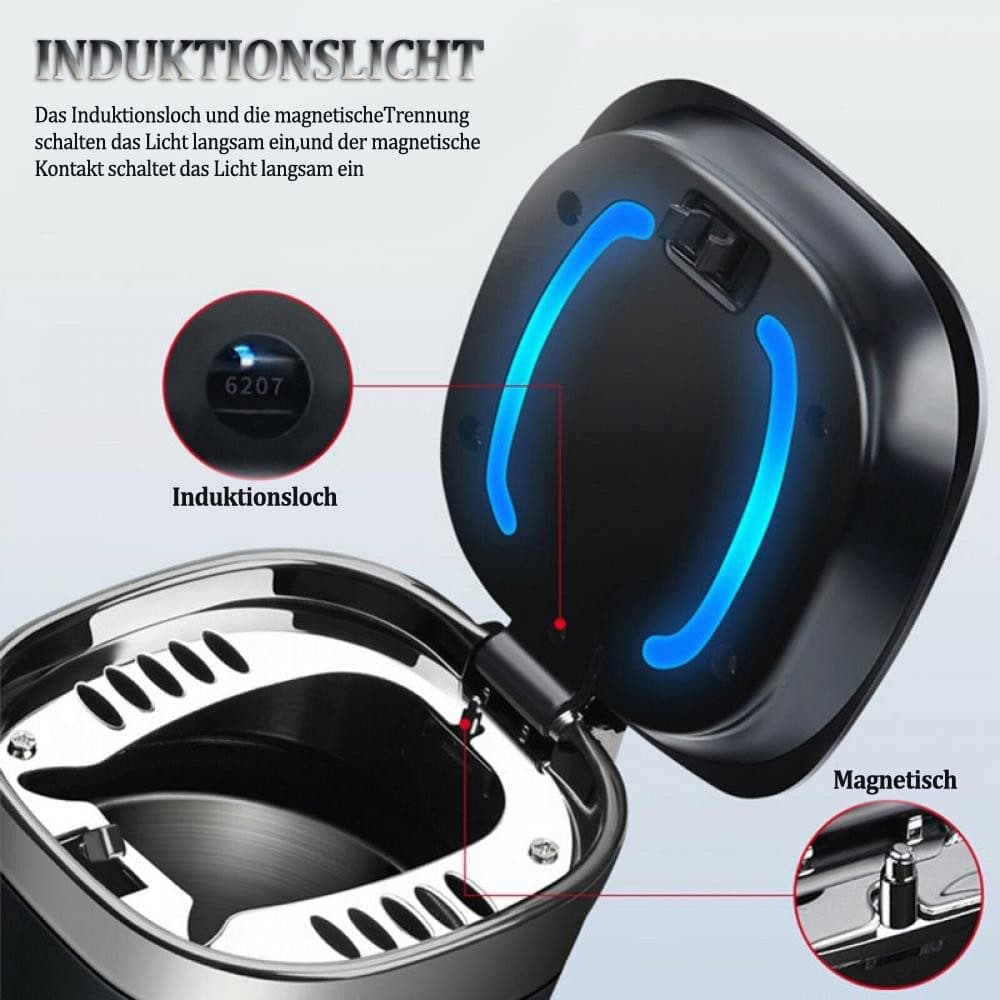 Portable LED car ashtray with lid — view 10