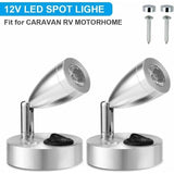 2-pack 12V LED spot reading lights silver — view 2