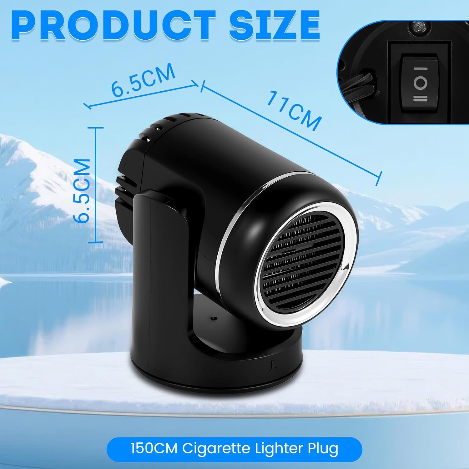 12V 150W 2-in-1 car heater and defroster — view 6