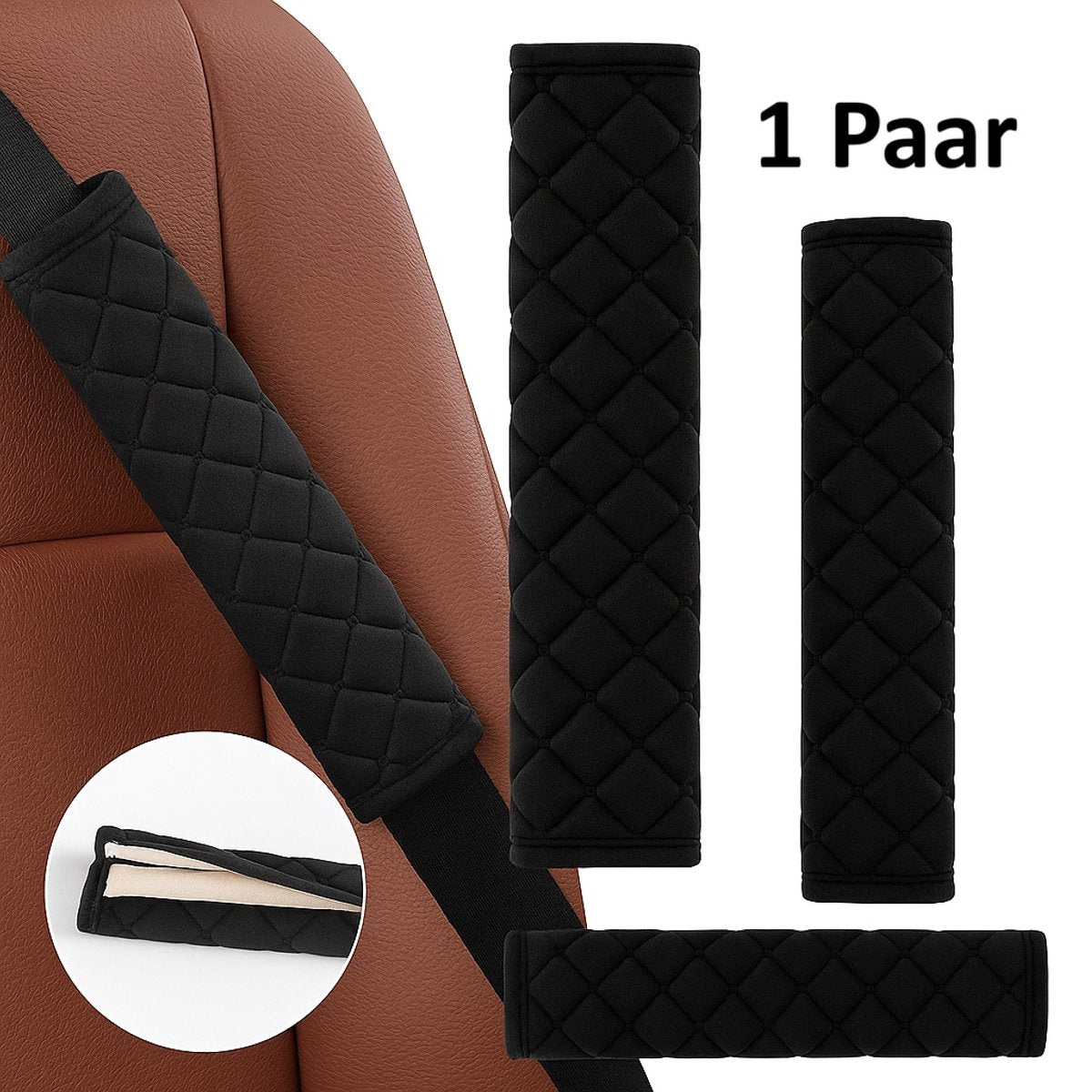 Car seatbelt cover cushion set of 2 — view 2