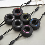 Racing tyre keychain black white — view 4