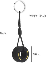 Racing tyre keychain black white — view 5