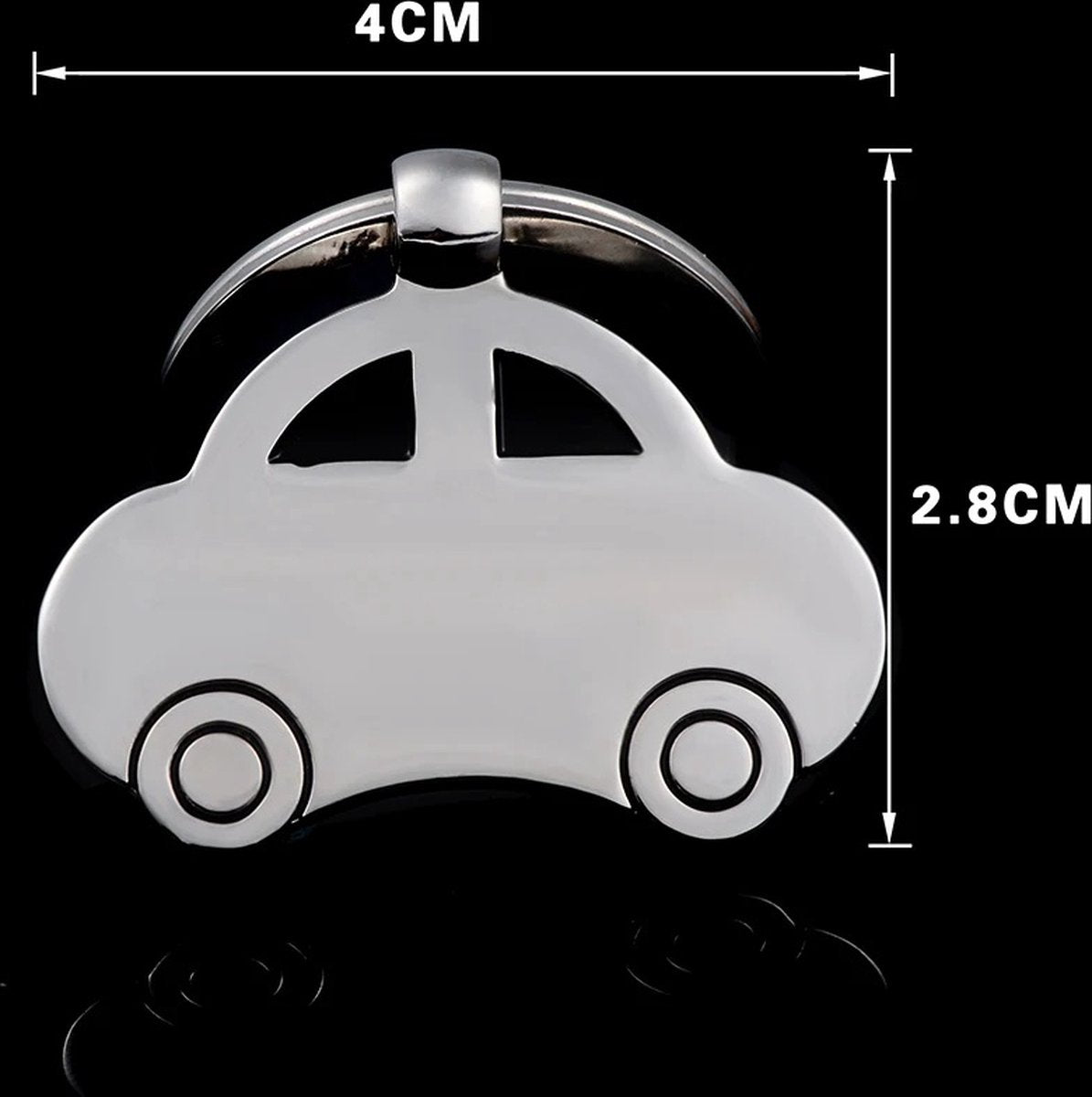 Metal car keychain silver — view 4