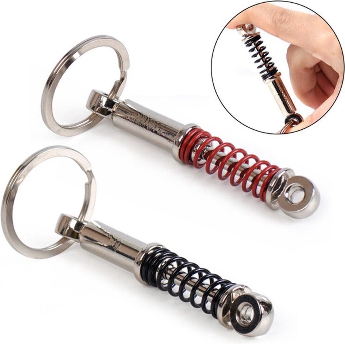 Car shock absorber keychain black — view 3