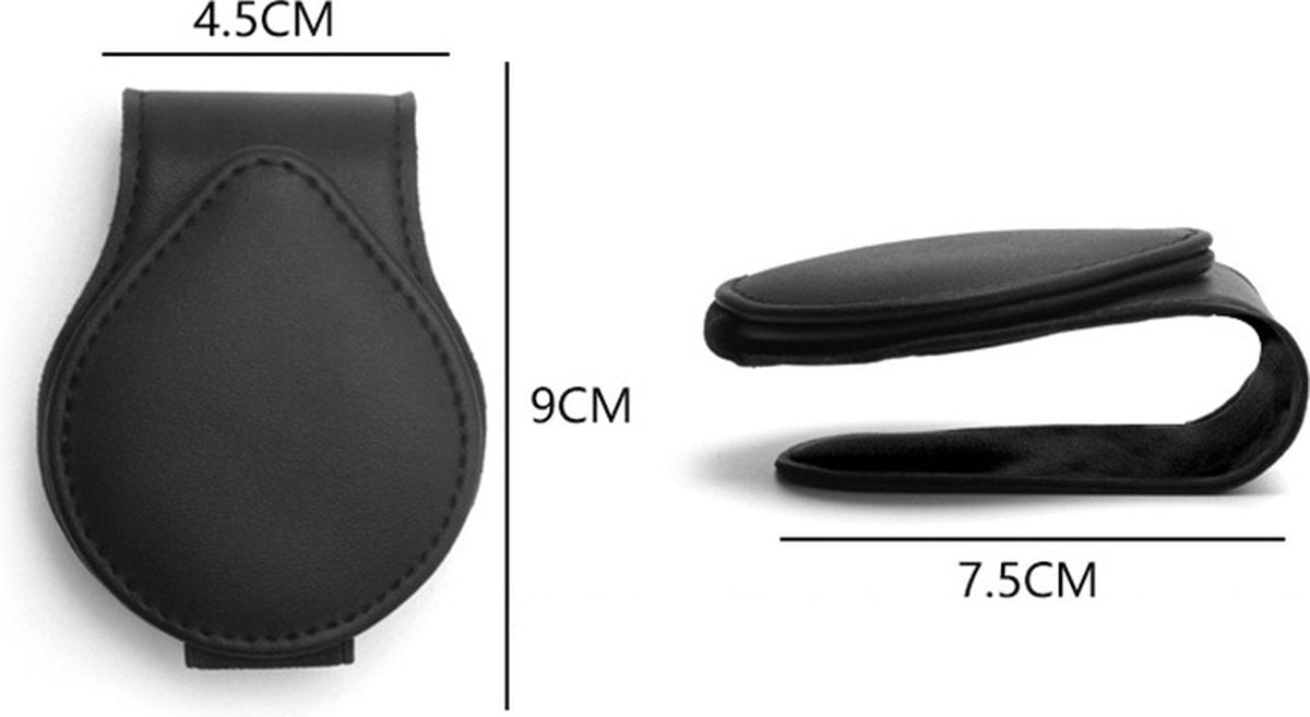 PU leather car sunglasses holder clip — view 4