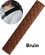 Luxury car seatbelt cover cushion brown — view 3