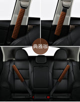 Luxury car seatbelt cover cushion brown — view 5