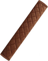 Luxury car seatbelt cover cushion brown — view 6