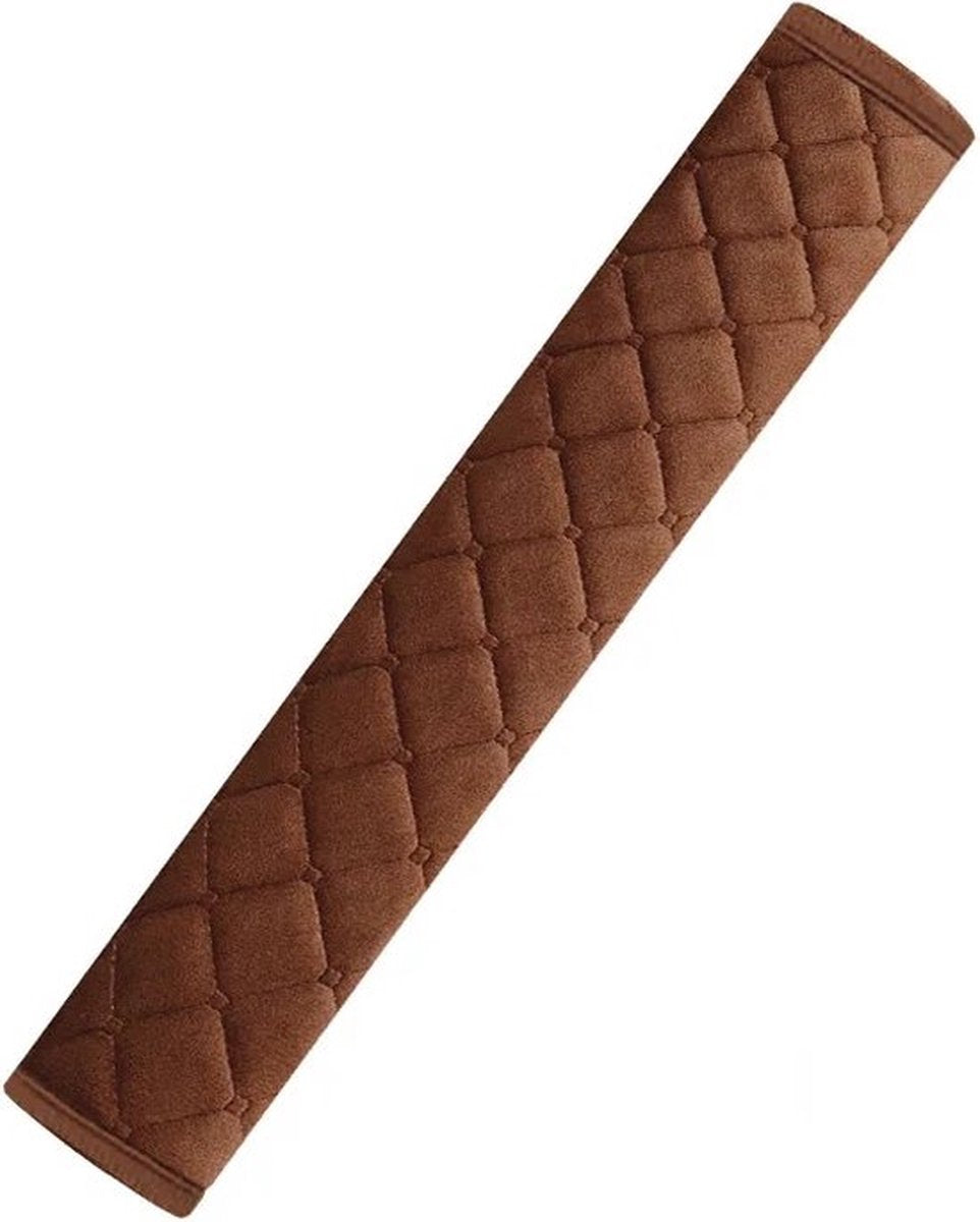 Luxury car seatbelt cover cushion brown — view 6