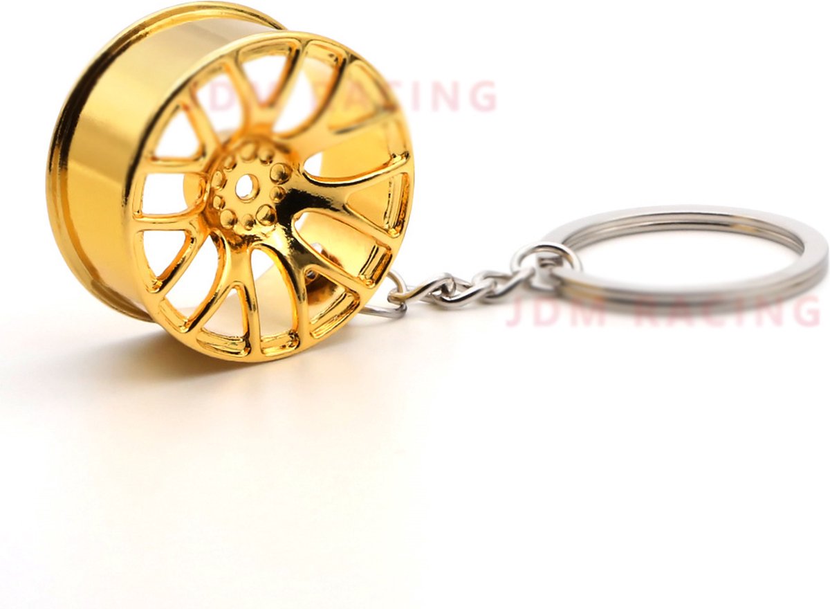 Car rim keychain gold — view 3