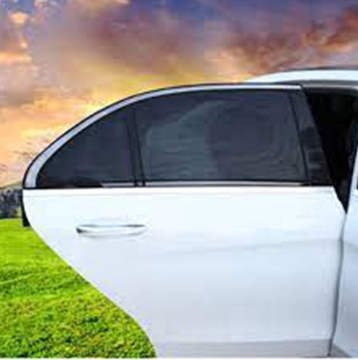Car rear window sunshade black 2 pieces — view 6