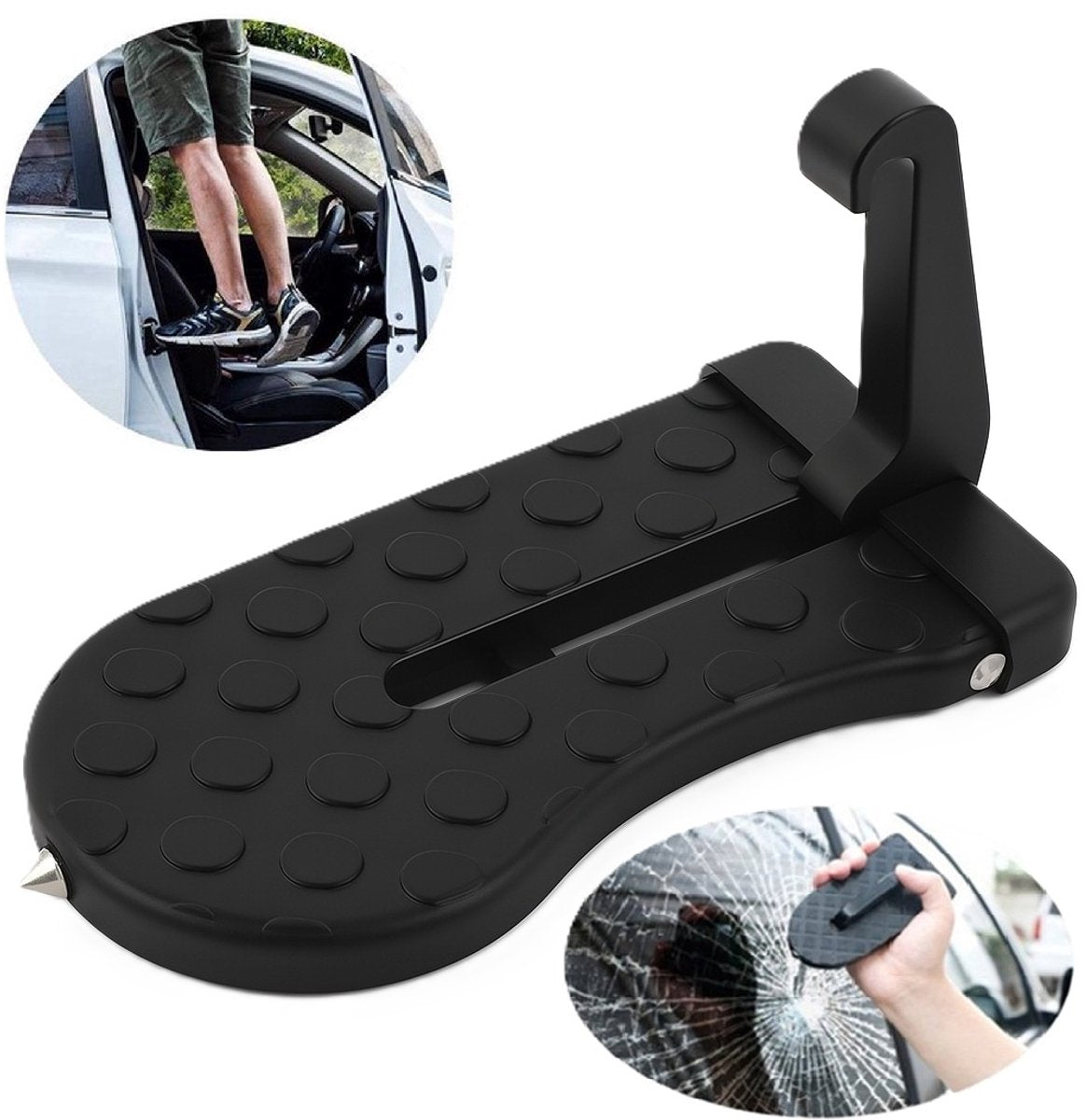 Car roof rack door step aluminium black — view 2