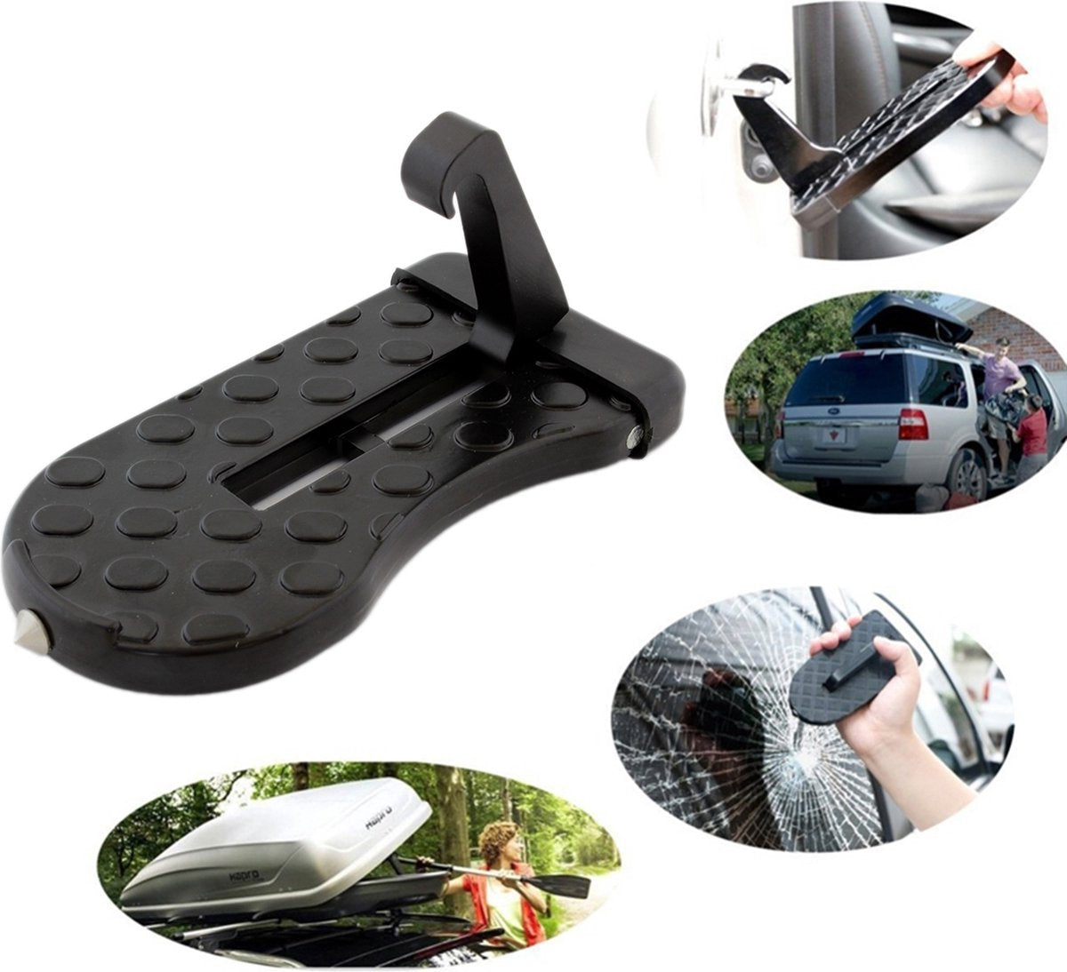 Car roof rack door step aluminium black — view 4