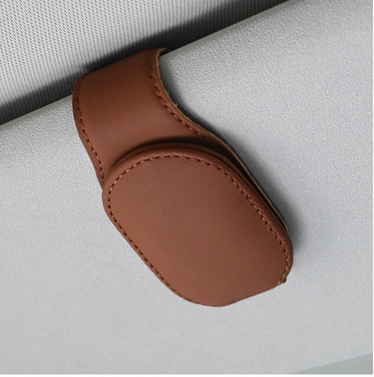 PU leather car sunglasses holder clip — view 5