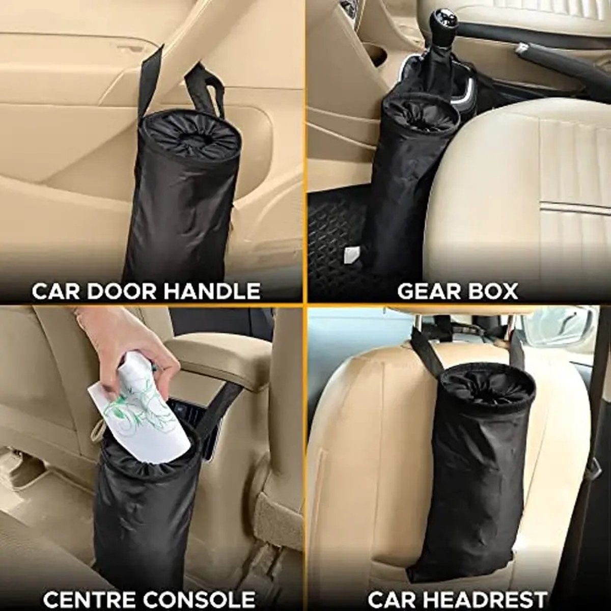 Mountable car headrest waste bag — view 6