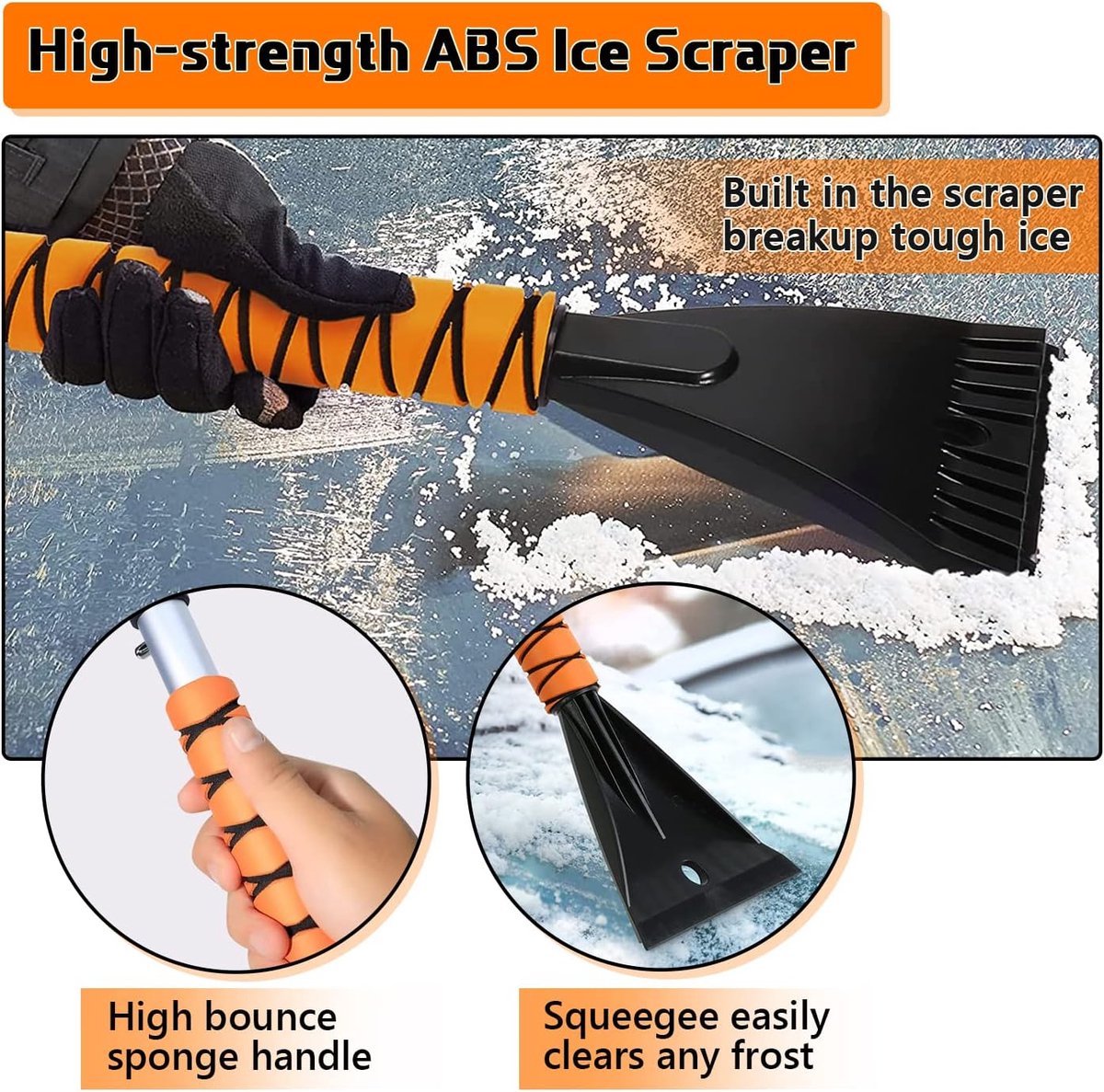 2-in-1 snow brush ice scraper 27 inch — view 5