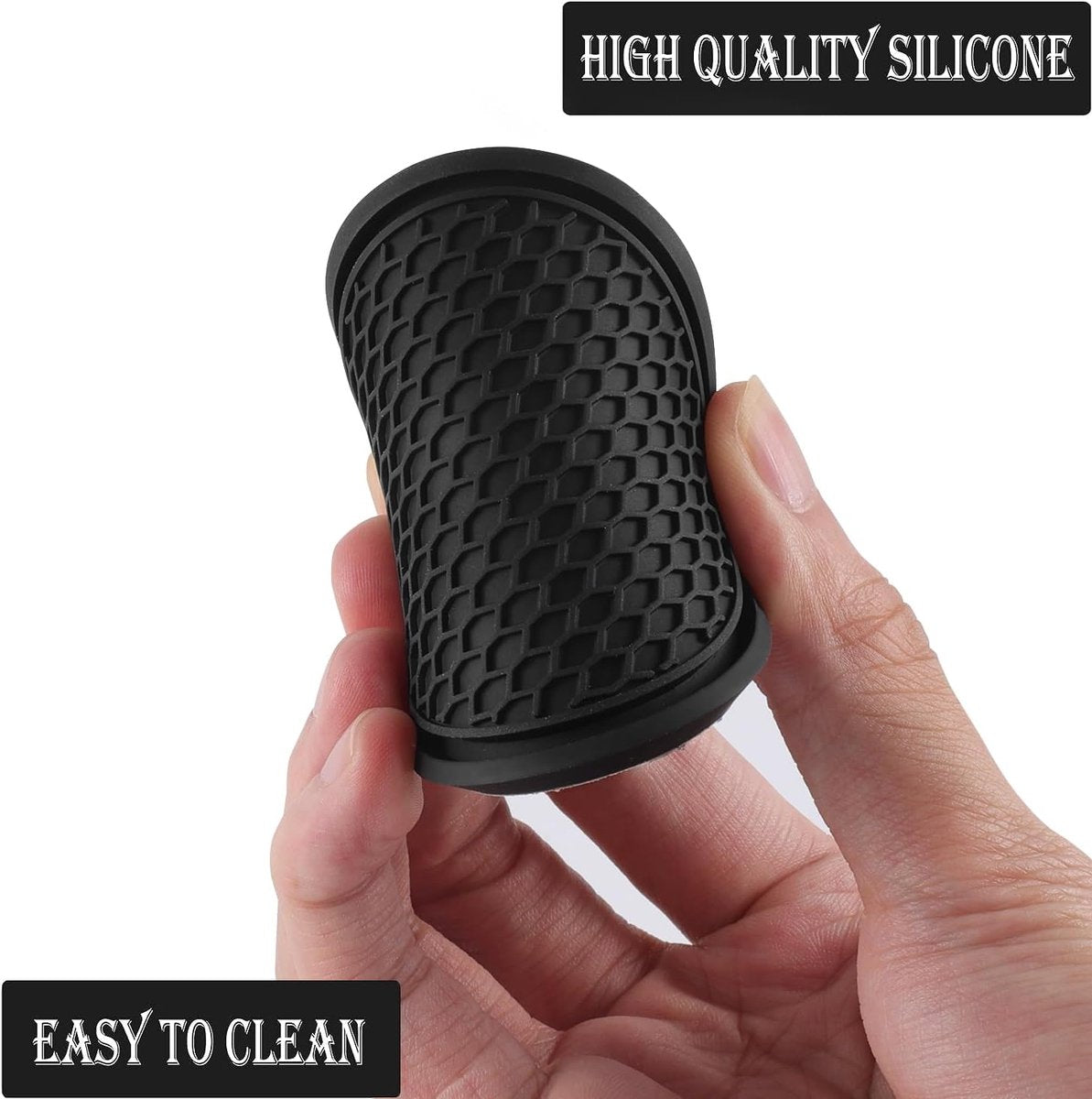Universal non-slip car coasters black 4 pack — view 3
