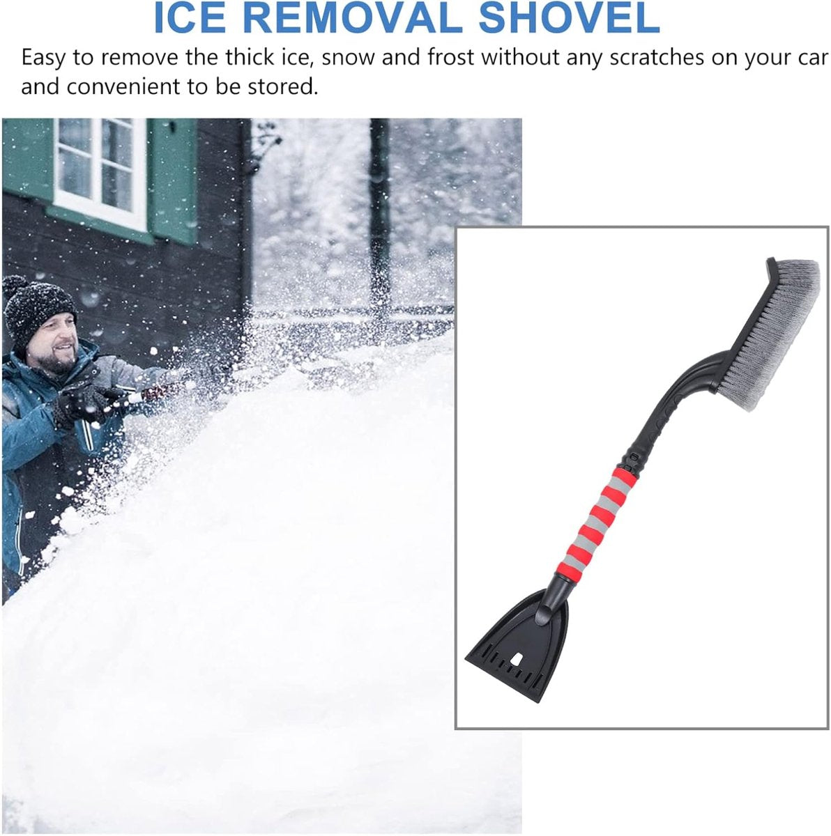 2-in-1 car snow brush ice scraper 25 inch — view 6