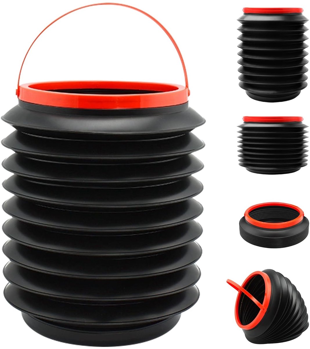 Foldable 4L car trash can black — view 2