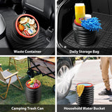 Foldable 4L car trash can black — view 4
