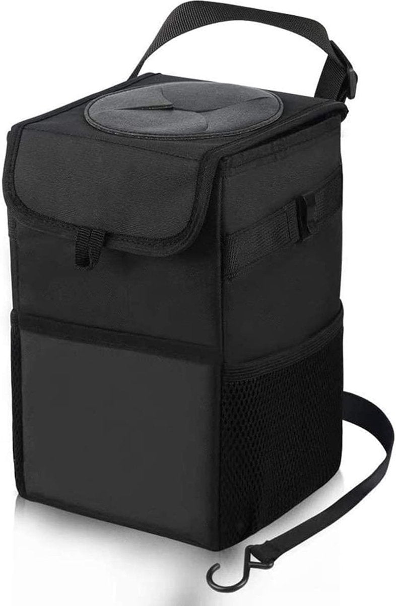 6L waterproof car trash can black — view 2